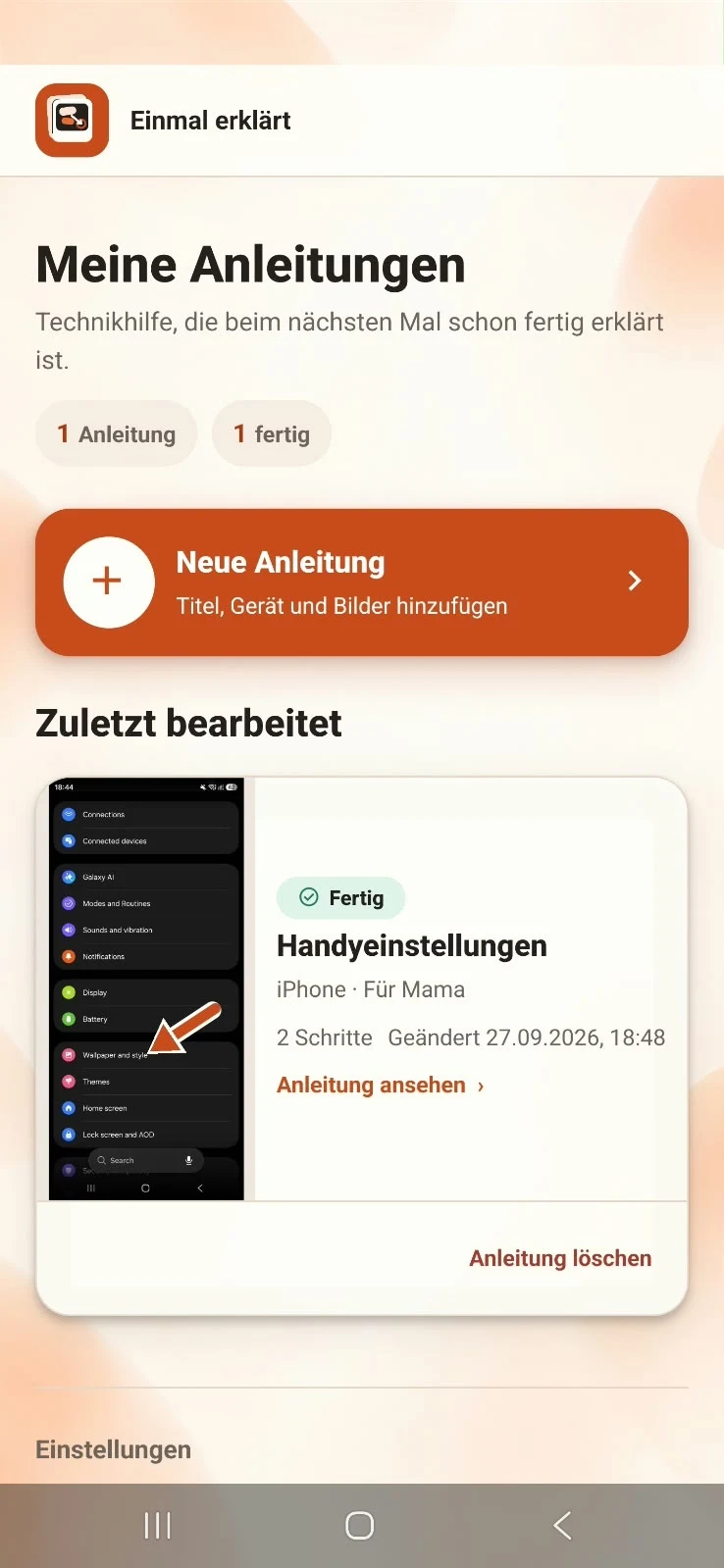 Meine Anleitungen in Einmal erklärt mit einer fertigen Foto-Anleitung